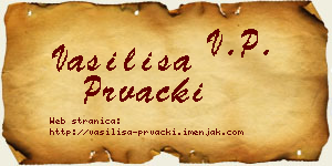 Vasilisa Prvački vizit kartica
